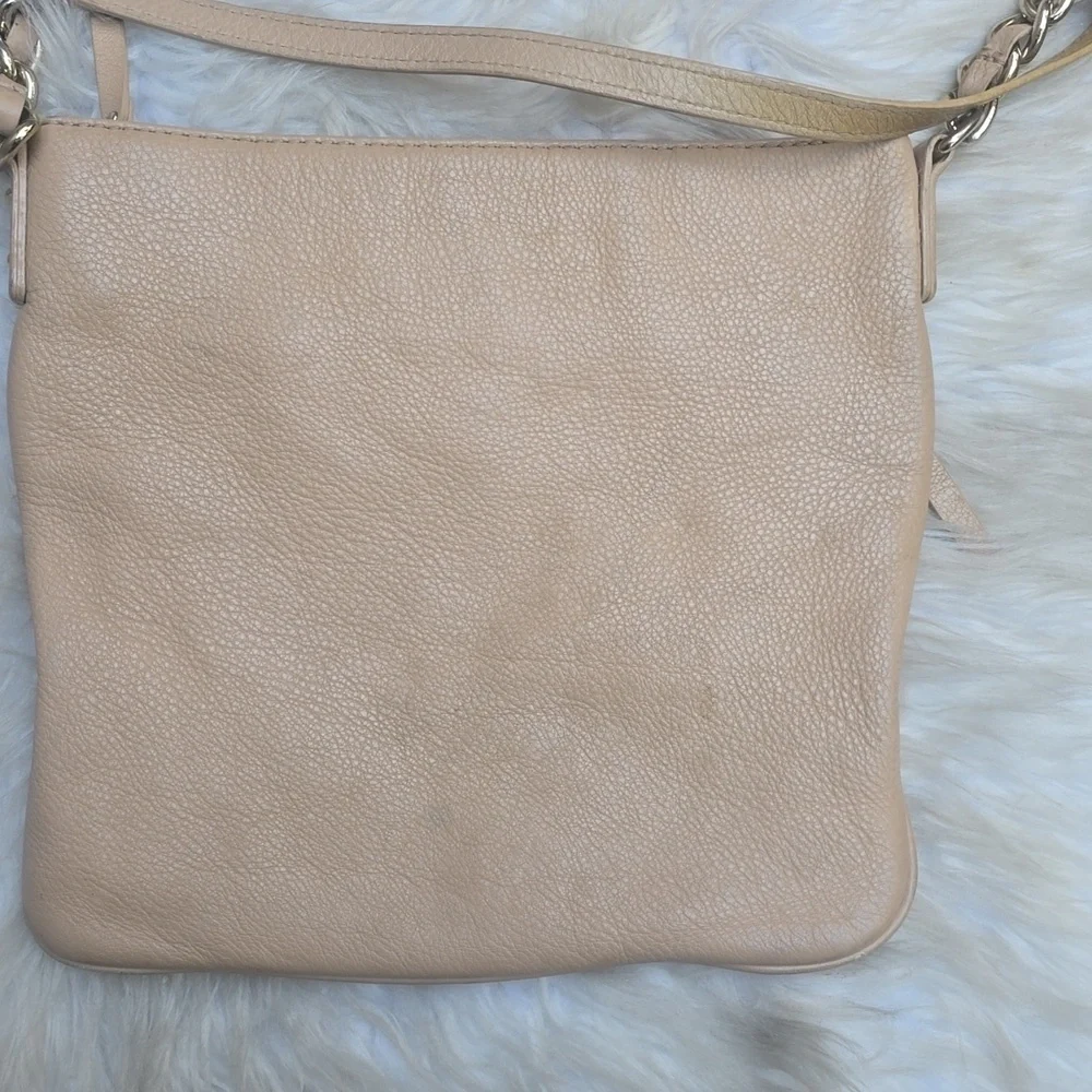 Vintage Kate Spade Beige Leather Shoulder Crossbody Street Bag tan
